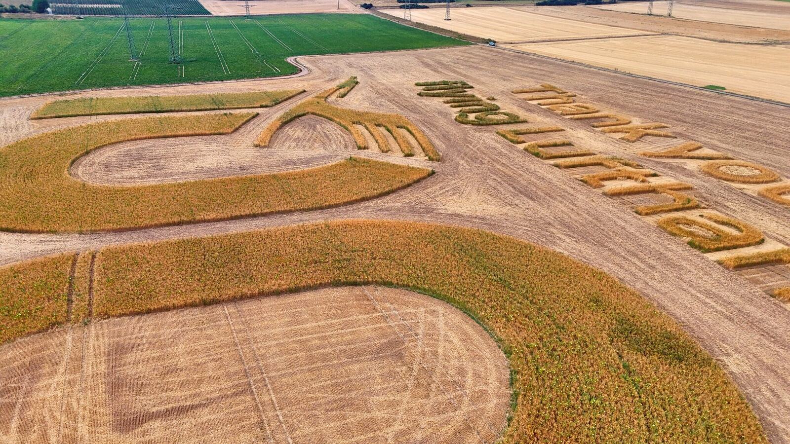 Großflächiges Geobranding im Feld